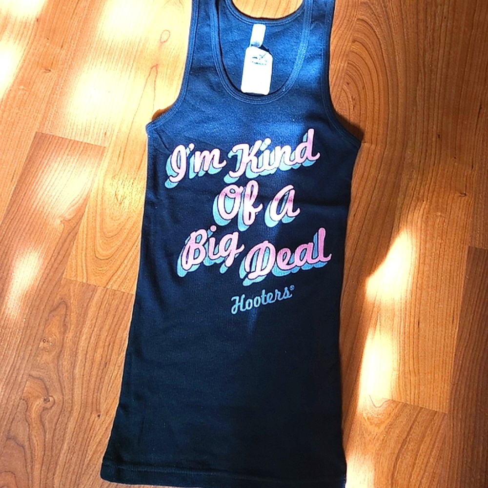 NWT Hooters black ribbed tank top - Picture 2 of 15